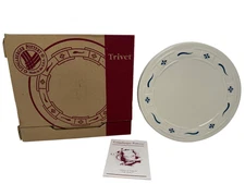 Longaberger Pottery Woven Traditions 8" Round Trivet Classic Blue - Made In USA