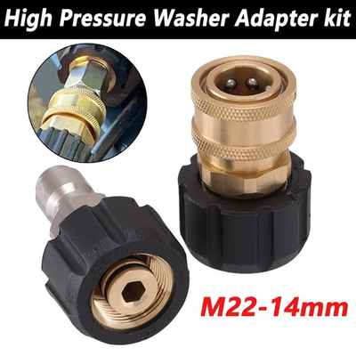 #ad 2PCS Pressure Washer Adapter Set M22 14MM 3 8quot; Quick Connect Power Washer Hose $10.95