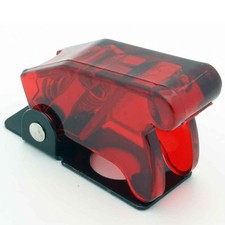2 x Toggle Switch Safety Cover Guard Flip Up - Translucent Red Aircraft Style