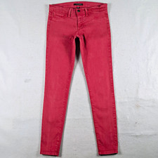 Flying Monkey Skinny Jeans Faded Red Stretch Denim Size 29 Womens USA Made