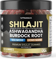Organic Shilajit Gummies, Sea Moss, Ashwagandha, 105+ Trace Minerals – Organic B