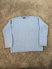 Vintage J. Sweater Mens S Crew Oarsman Blue Chunky Cable Knit Fisherman