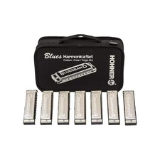 Hohner Accordions 1501/7 Bluesband Harmonica 7-Piece Set with Carrying Case, Chr