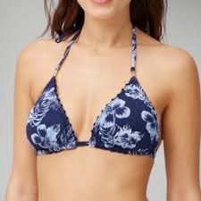Tommy Bahama Chambray Blossoms reversible String Bikini Top - Small - New