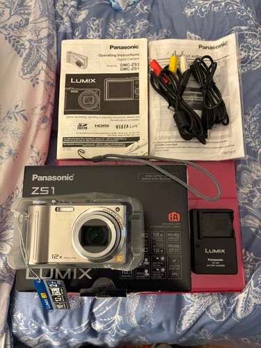 Panasonic LUMIX-DMC-ZS1-10.1 MP-Digital Camera-SD Card & Accessories In Box-Mint