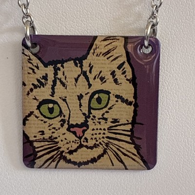 CAT Face Green Eyes Novelty Necklace 19  Cat Lovers
