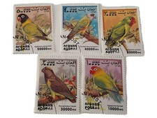 Afghan Post Briefmarken 1999 Vögel Papageien 5 Stück Mehrfarbig