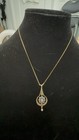 Vintage 14K Gold Rose Cut Diamond Pendant Necklace Pearl Drop 18” — photo 8