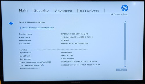HP Elite SFF 600 G9 Intel i5-12500 @ 3.00GHz 8GB DDR5 RAM 500GB SSD NO OS - Picture 7 of 8