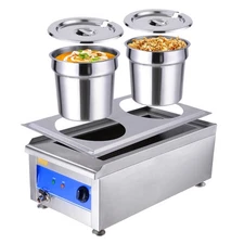 WeChef Commercial Countertop Food Warmer W/2 Pots Soup Steam Kitchen 1200W