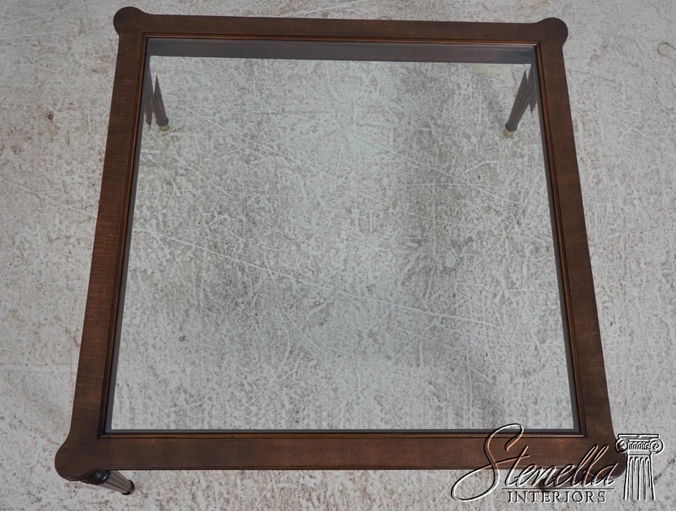 70524: Mesa de centro con tapa de vidrio estilo Sheraton HENREDON Foto 3 de 4