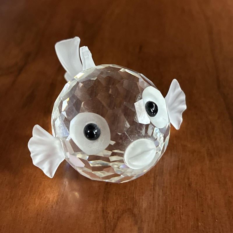 Crystal Blowfish Frosted Fins 2" Long South Sea by Swarovski