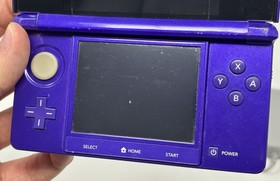 Nintendo 3DS (CTR-001) Midnight Purple w/ 2GB SD Card + NEW CHARGER - WORN