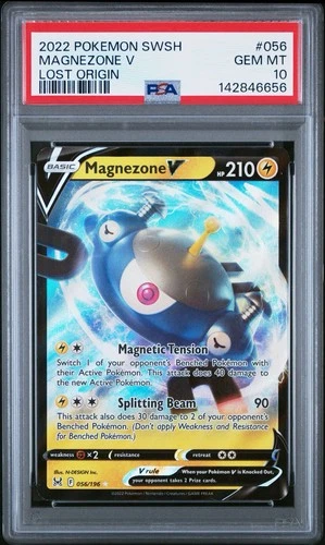 2022 POKEMON SWORD & SHIELD LOST ORIGIN #056 MAGNEZONE V PSA 10 Gem Mint