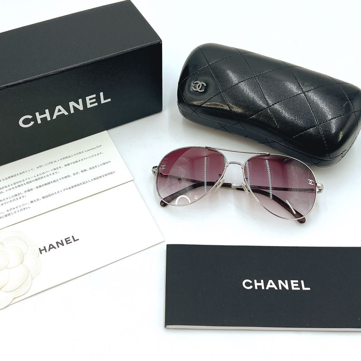 CHANEL Purple Gradient Sunglasses with Coco Mark CC Logo
