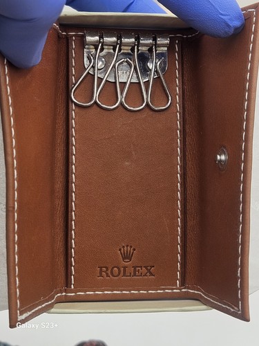 RARE ROLEX Key Ring 4 Anelli Brown Leather Original ROLEX New with Box & Tissue - Picture 7 of 9