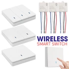 Smart Switch Light Wireless RF-433Mhz Wall Panel Switch Remote-Control Receiver