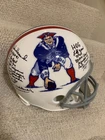 JOHN HANNAH HAND SIGNED PATRIOTS FULL SIZE HELMET      18 INSCRIPTIONS       JSA