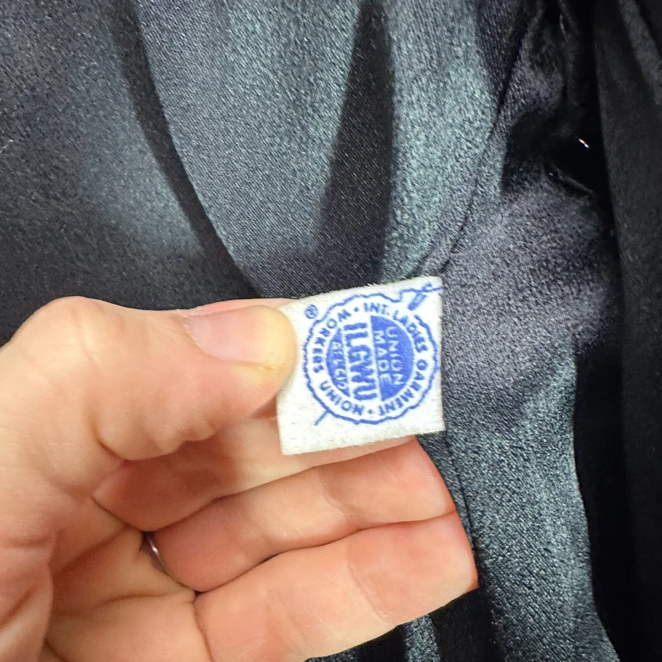 VTG Tapestry Coat Black Floral rainbow 60s 70s Big Collar MCM Jacket Lined M/L - Image 4 of 4