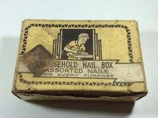 VTG HOUSE HOLD NAIL BOX Assorted Nails For Every Day Purpose Stone Forsyth