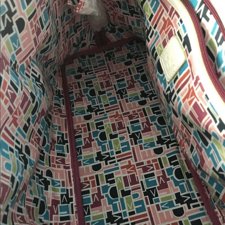 Diane Von Furstenbergn Pink white Tote Overnighter Bag Jacquard, Carry On - Image 3 of 4