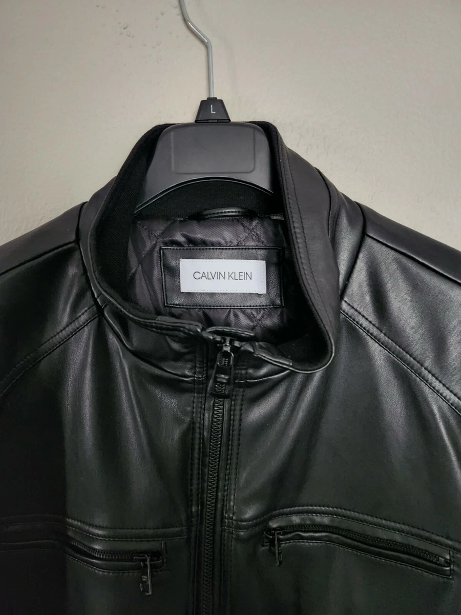 Macy's calvin klein leather jacket sales