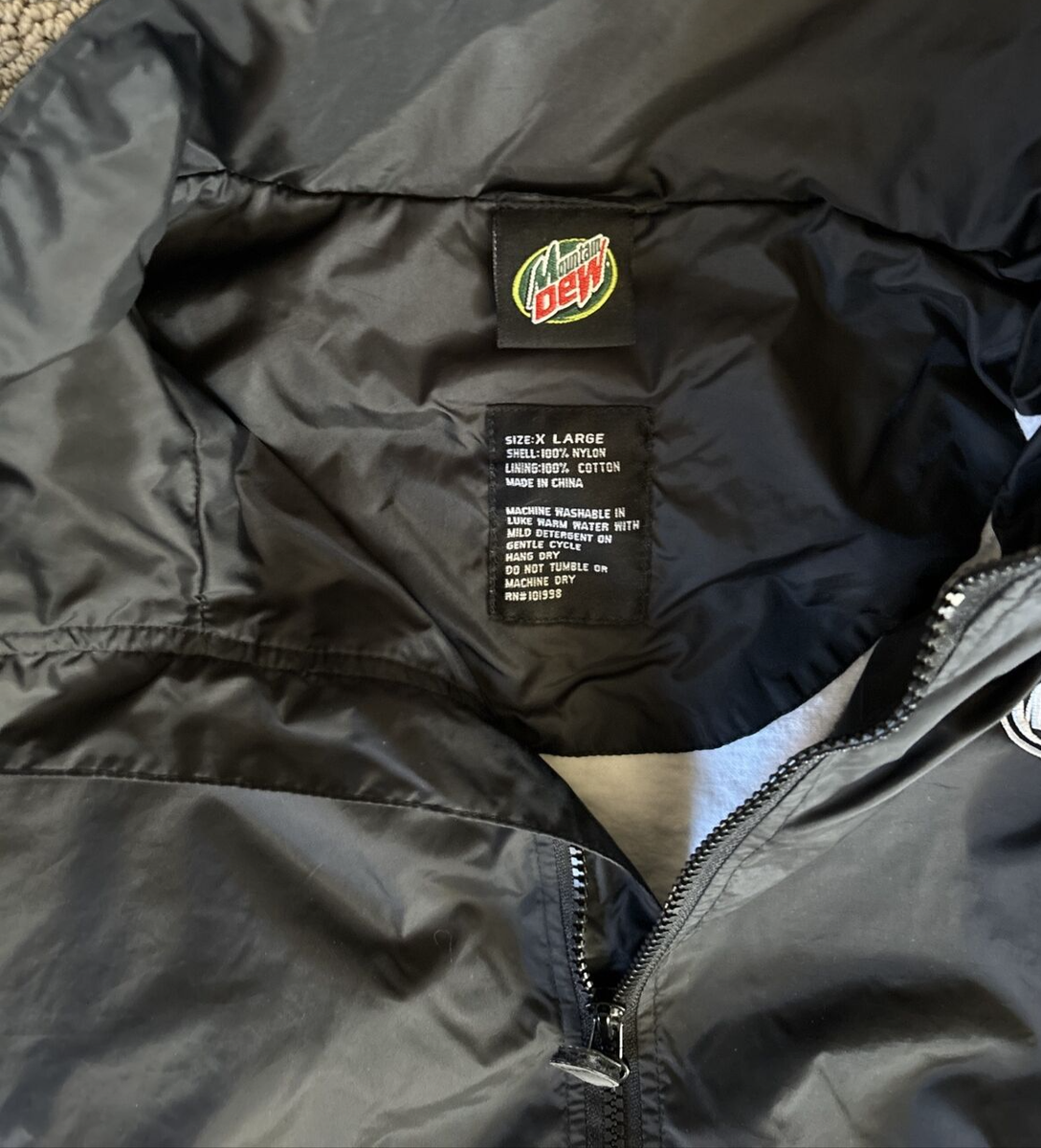 Mountain Dew Jacket Men Size XL Black Striped Sleeves | eBay