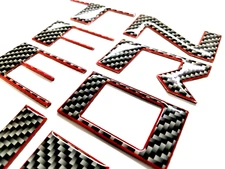 FOR NISSAN FRONTIER 2022-24 CARBON RED OUTLINE 3D RAISED DOMED FRONT GRL LETTERS