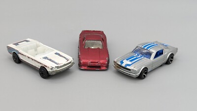 Mattel Hot Wheels Mustang Lot Silver 65 Red Cobra 97 White 83 Diecast 1:64 Cars