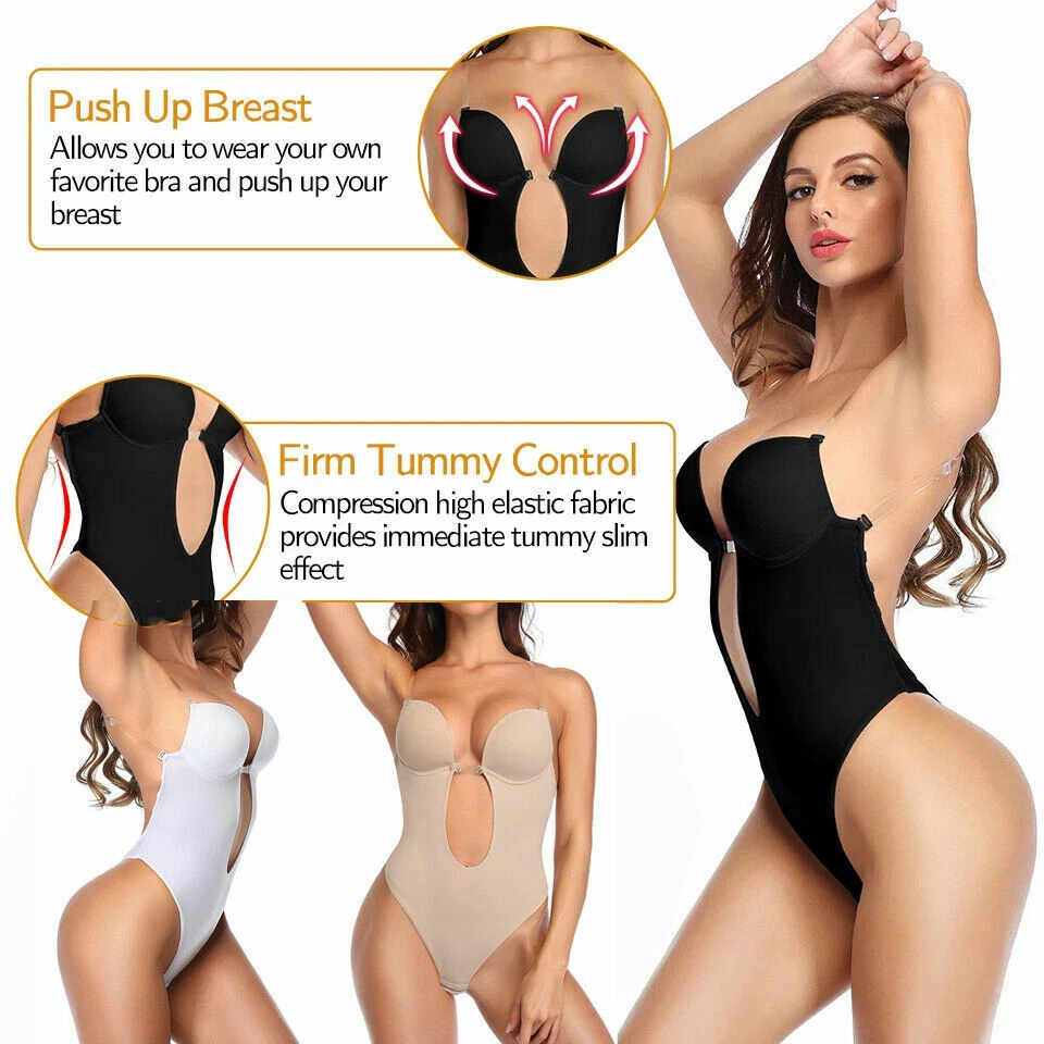 Invisible Backless & Strapless Deep Plunge Bodysuit & Bra –