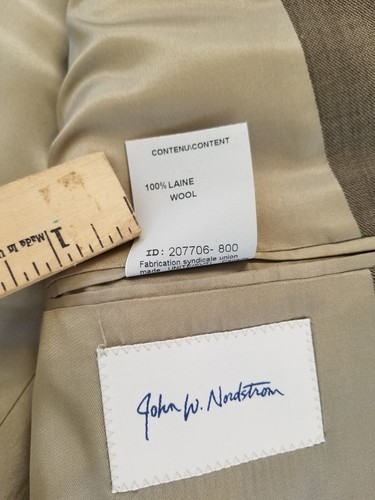 John W. Nordstrom 3btn olive wool sport coat jacket blazer 42R - Picture 9 of 14