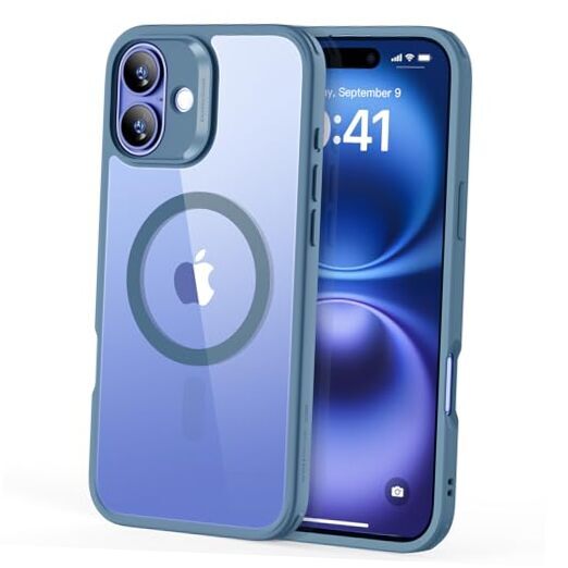 for Case, Compatible with MagSafe, Shockof Military-Grade iPhone 16 Clear Blue