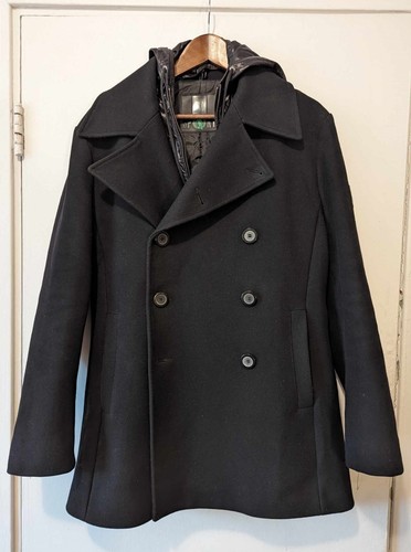 DIRK BIKKEMBERGS - Fitted removeable hood peacoat - Sz 50 - Picture 5 of 17