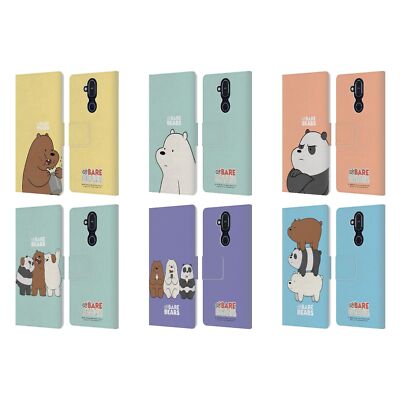 OFFICIAL WE BARE BEARS CHARACTER ART LEATHER BOOK WALLET CASE FOR NOKIA PHONES
