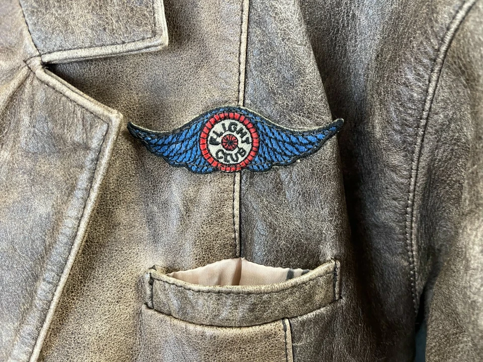 Chaqueta de aviador The Flight Club de colección de cuero para mujer mediana Pioneer 1910-87 parche Foto 3 de 4