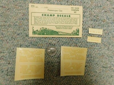 Champ decals HO PH-10 Erie passenger car dulux gold K37
