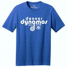Denver Dynamos 1973 Logo NASL Soccer TRI-BLEND Royal Heather Tee Shirt