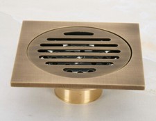 Antique Brass Square Bathroom Floor Drain Waste Grate Shower Drainer 2hr047