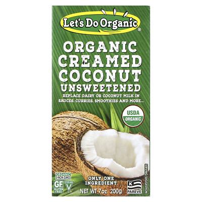 Let's Do Organic , Organic Creamed Coconut, Unsweetened, 7 oz (200 g)