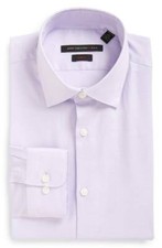  98 John Varvatos Men Slim-Fit Stretch Purple Button Dress Shirt 16 32/33