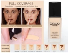 ZARGOO Beauty High Quality HD Natural Full Coverage Liquid Coverage Foundation
