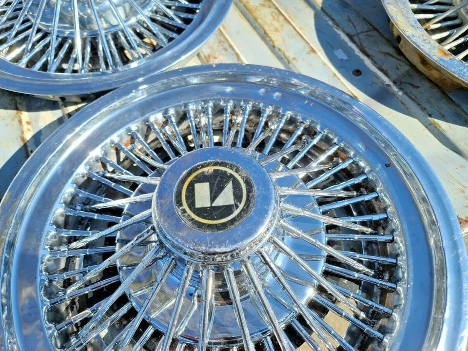 Juego de cubierta de rueda tapacubos AMC Concord Pacer Matador Spirit 14" radios de alambre años 70 80 Foto 2 de 4