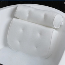 Hi Peach Layne Comfort Cloud Bath Pillow, White NEW 