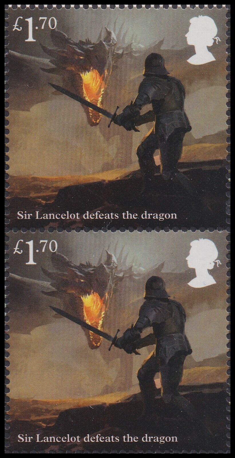 GB 4498 The Legend of King Arthur Lancelot defeats dragon £1.70