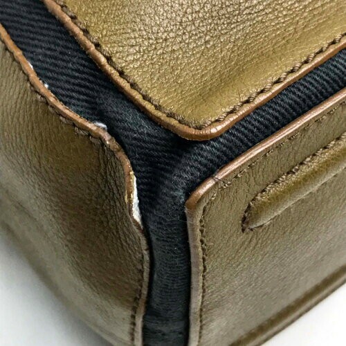 YVES SAINT LAURENT YSL 265707 M 2 Borsa a tracolla in pelle tela marrone