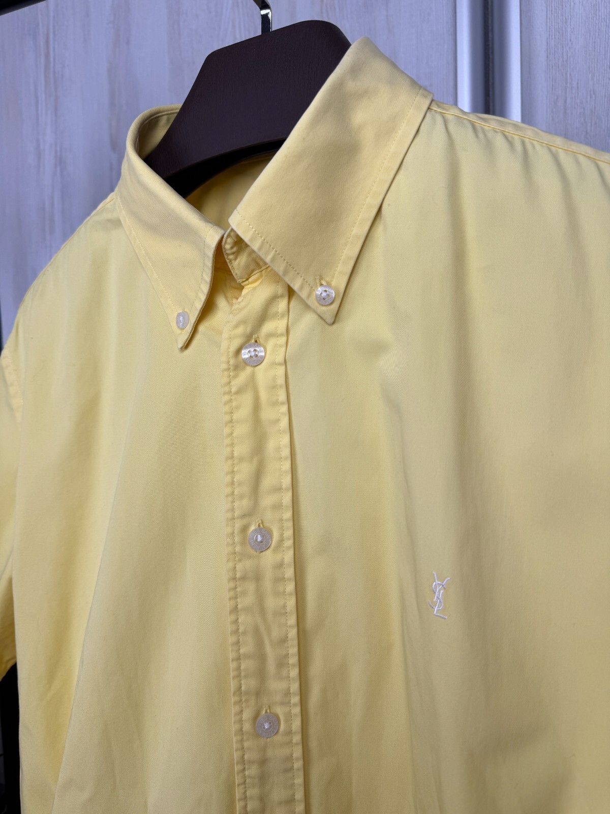 Yves Saint Laurent pour homme camicia gialla manica corta