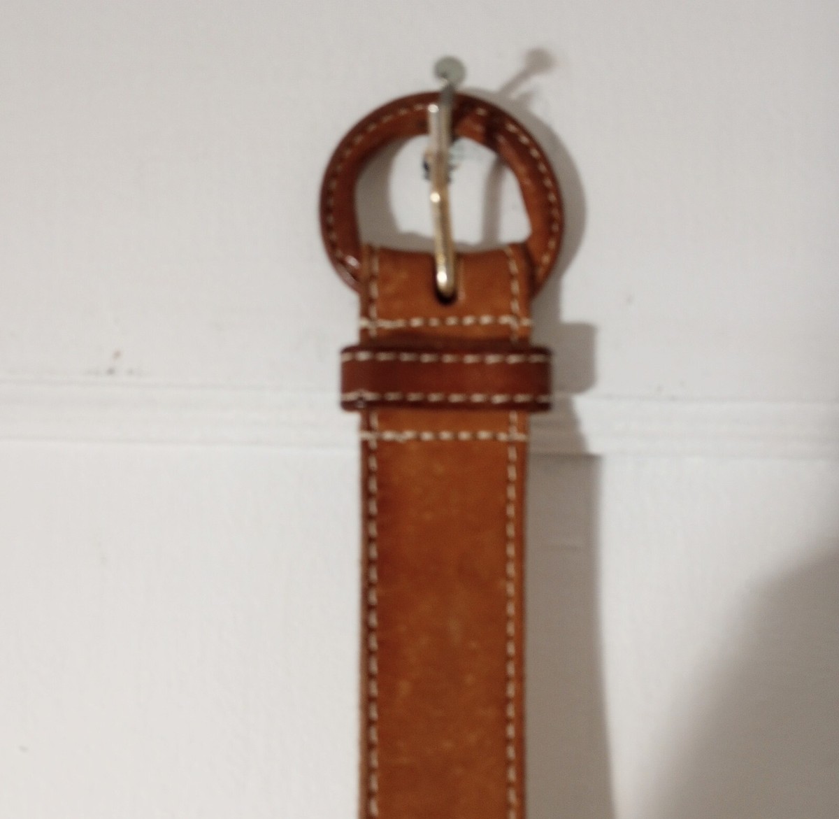 Vintage The Ritz Collection Brown Weaved Leather Asymmetrical Belt Size S/M Asymmetrical Wide Leather Belt, V-shaped Brown Leather Belt  main image 3