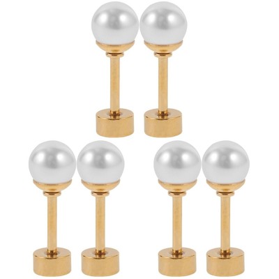  3 Paar Pearl Bolder Ohrringe Frauen Faux Pearl Ohrringe Edelstahlohrringe