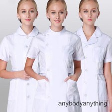 Scrub Uniforms Dress Robe Nursing Jacket Full Length Poly Cotton Work Uniform