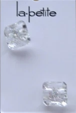 CRAFT-SEWING/KNITTING 4 x15mm (2 Cards) Sq Acrylic Crystal Look Shank Buttons